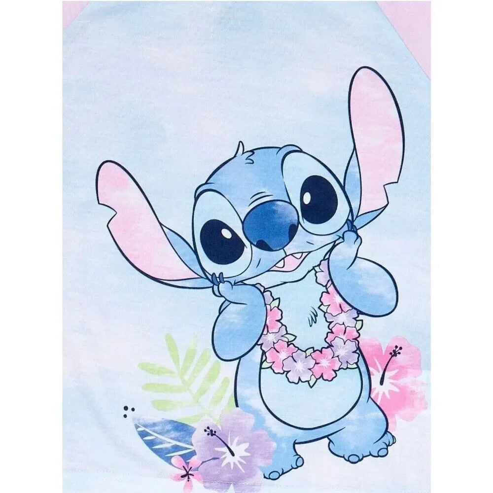DISNEY  Lilo & Stitch Girl's Short Sleeve Shirt and Short Pajama‎ Set  Size 4/5